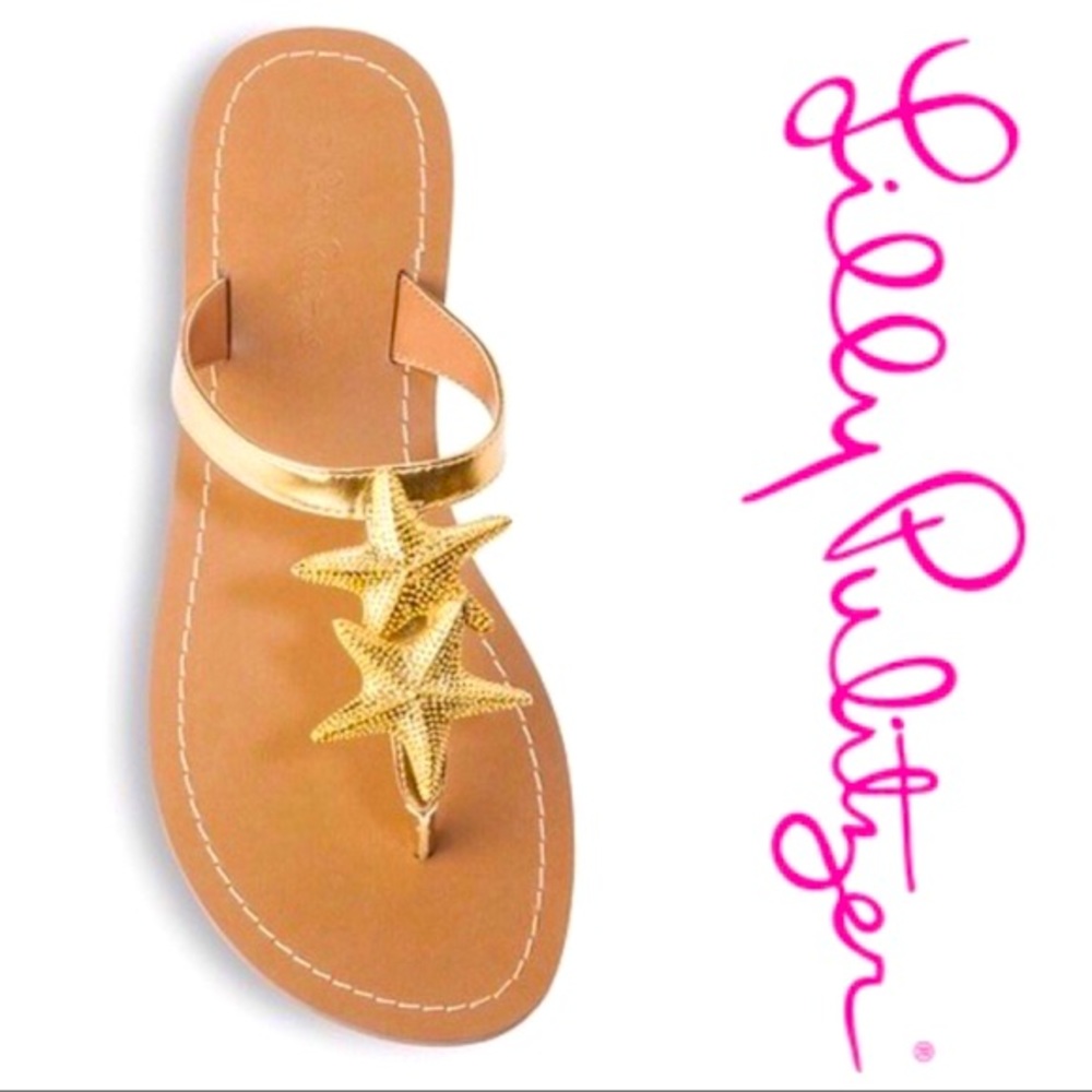 VGUC Gold Starfish Sandals from Lilly Pulitzer x Target